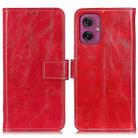 For Motorola Moto G55 5G Retro Crazy Horse Texture Leather Phone Case(Red) - 1