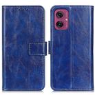 For Motorola Moto G55 5G Retro Crazy Horse Texture Leather Phone Case(Blue) - 1