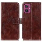 For Motorola Moto G55 5G Retro Crazy Horse Texture Leather Phone Case(Brown) - 1