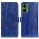 For Motorola Moto G35 5G Retro Crazy Horse Texture Leather Phone Case(Blue) - 1