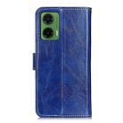 For Motorola Moto G35 5G Retro Crazy Horse Texture Leather Phone Case(Blue) - 3