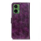 For Motorola Moto G35 5G Retro Crazy Horse Texture Leather Phone Case(Purple) - 3