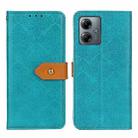 For Motorola Moto G14 4G European Floral Embossed Flip Leather Phone Case(Blue) - 1