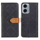 For Motorola Moto G24 Power European Floral Embossed Flip Leather Phone Case(Black) - 1