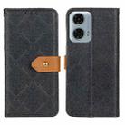 For Motorola Moto G04/G24 European Floral Embossed Flip Leather Phone Case(Black) - 1