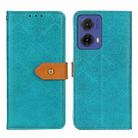 For Motorola Moto G85 European Floral Embossed Flip Leather Phone Case(Blue) - 1