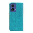 For Motorola Moto G85 European Floral Embossed Flip Leather Phone Case(Blue) - 3