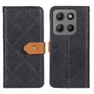 For Motorola Moto G15 4G / G05 European Floral Embossed Flip Leather Phone Case(Black) - 1