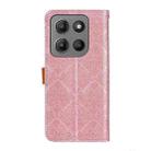 For Motorola Moto G15 4G / G05 European Floral Embossed Flip Leather Phone Case(Pink) - 3