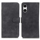 For Sony Xperia 10 VI KHAZNEH Retro Texture Horizontal Flip Leather Phone Case(Black) - 1