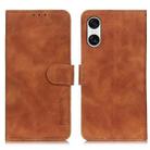 For Sony Xperia 10 VI KHAZNEH Retro Texture Horizontal Flip Leather Phone Case(Brown) - 1