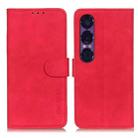 For Sony Xperia 1 VII KHAZNEH Retro Texture Horizontal Flip Leather Phone Case(Red) - 1