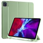 For iPad Pro 11 (2020) / iPad Pro 11(2018) 3-folding Horizontal Flip PU Leather + Shockproof TPU Tablet Case with Holder & Pen Slot(Matcha Green) - 1