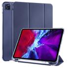 For iPad Pro 11 (2020) / iPad Pro 11(2018) 3-folding Horizontal Flip PU Leather + Shockproof TPU Tablet Case with Holder & Pen Slot(Dark Blue) - 1