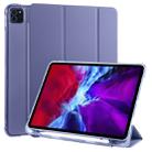 For iPad Pro 11 (2020) / iPad Pro 11(2018) 3-folding Horizontal Flip PU Leather + Shockproof TPU Tablet Case with Holder & Pen Slot(Lavender Purple) - 1