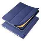 For iPad Pro 12.9 (2020) / iPad Pro 12.9(2018) 3-folding Horizontal Flip PU Leather + Shockproof TPU Tablet Case with Holder & Pen Slot(Dark Blue) - 2
