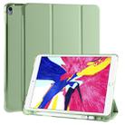 For iPad Pro 10.5 inch / Air 3 10.5 inch 3-folding Horizontal Flip PU Leather + Shockproof TPU Case with Holder & Pen Slot(Matcha Green) - 1