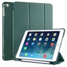 For iPad Air / Air 2 / 9.7 (2017) & (2018) 3-folding Horizontal Flip PU Leather + Shockproof TPU Case with Holder & Pen Slot(Pine Green) - 1