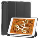 For iPad Mini 5 / Mini 4 3-folding Horizontal Flip PU Leather + Shockproof TPU Case with Holder & Pen Slot(Black) - 1