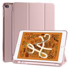 For iPad Mini 5 / Mini 4 3-folding Horizontal Flip PU Leather + Shockproof TPU Case with Holder & Pen Slot(Pink) - 1
