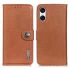For Sony Xperia 10 VI KHAZNEH Cowhide Texture Horizontal Flip Leather Phone Case(Brown) - 1