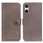 For Sony Xperia 10 VI KHAZNEH Cowhide Texture Horizontal Flip Leather Phone Case(Khaki) - 1