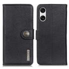 For Sony Xperia 10 VI KHAZNEH Cowhide Texture Horizontal Flip Leather Phone Case(Black) - 1