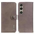 For Sony Xperia 1 VI KHAZNEH Cowhide Texture Horizontal Flip Leather Phone Case(Khaki) - 1