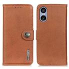 For Sony Xperia 5 VI KHAZNEH Cowhide Texture Horizontal Flip Leather Phone Case(Brown) - 1