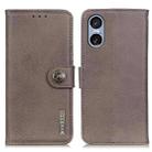 For Sony Xperia 5 VI KHAZNEH Cowhide Texture Horizontal Flip Leather Phone Case(Khaki) - 1