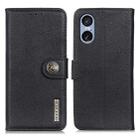 For Sony Xperia 5 VI KHAZNEH Cowhide Texture Horizontal Flip Leather Phone Case(Black) - 1