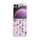 For Samsung Galaxy Z Flip5 Painted Pattern PC Transparent Folding Phone Case(Z01 Vine Flower) - 1