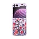 For Samsung Galaxy Z Flip5 Painted Pattern PC Transparent Folding Phone Case(Z51 Purple Flower) - 1