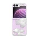 For Samsung Galaxy Z Flip5 Painted Pattern PC Transparent Folding Phone Case(Z04 White Cloud) - 1