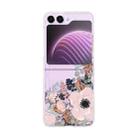 For Samsung Galaxy Z Flip5 Painted Pattern PC Transparent Folding Phone Case(Z54 Peony Flower) - 1