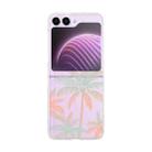 For Samsung Galaxy Z Flip5 Painted Pattern PC Transparent Folding Phone Case(Z46 Color Coconut Tree) - 1