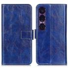 For Sony Xperia 1 VII Retro Crazy Horse Texture Horizontal Flip Leather Phone Case(Blue) - 1