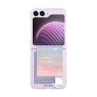 For Samsung Galaxy Z Flip5 Painted Pattern PC Transparent Folding Phone Case(Z98 Pink Sea) - 1