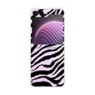 For Samsung Galaxy Z Flip5 Painted Pattern PC Transparent Folding Phone Case(Z91 Zebra Pattern) - 1