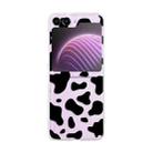 For Samsung Galaxy Z Flip5 Painted Pattern PC Transparent Folding Phone Case(Z90 Cow Pattern) - 1