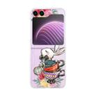 For Samsung Galaxy Z Flip5 Painted Pattern PC Transparent Folding Phone Case(Z89 Rabbit) - 1