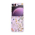 For Samsung Galaxy Z Flip5 Painted Pattern PC Transparent Folding Phone Case(Z86 Broken Flower) - 1