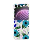 For Samsung Galaxy Z Flip5 Painted Pattern PC Transparent Folding Phone Case(Z85 Blue Flower) - 1