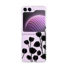 For Samsung Galaxy Z Flip5 Painted Pattern PC Transparent Folding Phone Case(Z63 Black Tulip) - 1