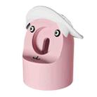 For Apple Watch Series Hat Bear Shaped Silicone Charging Base(Pink) - 1