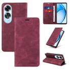 For OPPO A60 4G Global BETOPNICE Suction RFID Anti-theft Leather Phone Case(Wine Red) - 1