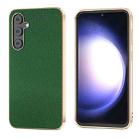 For Samsung Galaxy S23 FE 5G Genuine Leather Mino Series Nano Plating Phone Case(Green) - 1