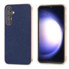 For Samsung Galaxy S23 FE 5G Genuine Leather Mino Series Nano Plating Phone Case(Royal Blue) - 1