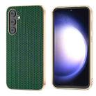 For Samsung Galaxy S23 FE 5G Genuine Leather Luxury Series Nano Plating Phone Case(Dark Green) - 1