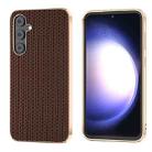For Samsung Galaxy S23 FE 5G Genuine Leather Luxury Series Nano Plating Phone Case(Coffee) - 1